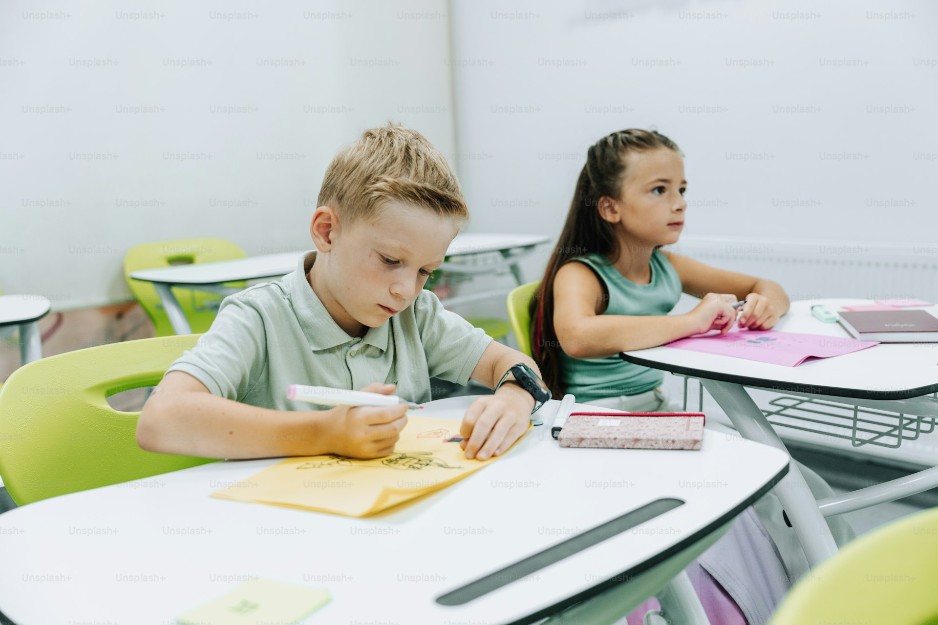 Students studying together in a classroom